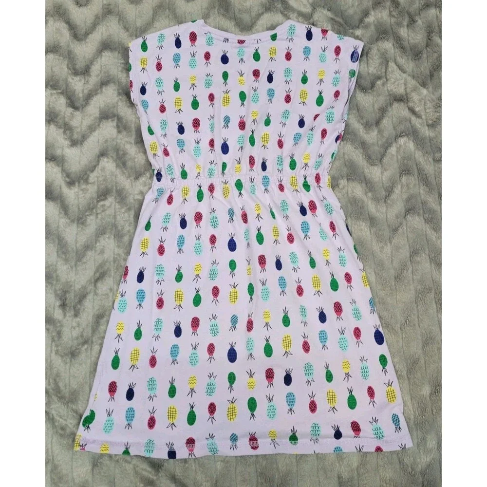 Hanna Andersson Girls Size 150 US 12 Purple Pineapple Casual Spring Summer Dress